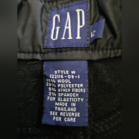 Vintage - GAP Wool Felt Blend Black Pants - Size 12 - Picture 2 of 6